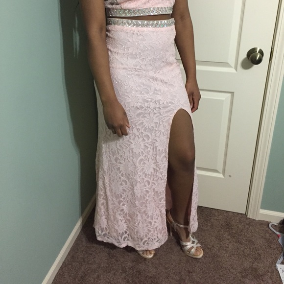 Sparkly City Triangles Two Piece Prom Dress - Picture 8 of 8